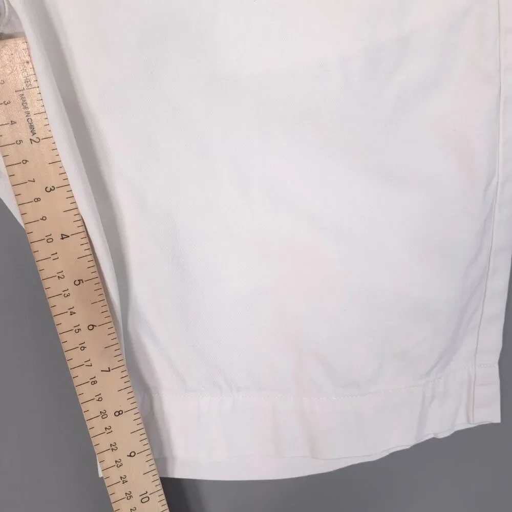 POLO RALPH LAUREN Women's Chino Bermuda Shorts 6 White 100% Cotton